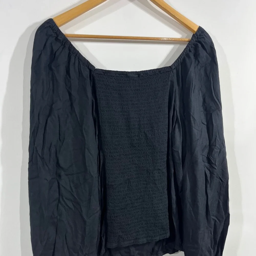 Old Navy Milkmaid Coquette Renfair Smocked Top Womens Large Whimsigoth Witchy
